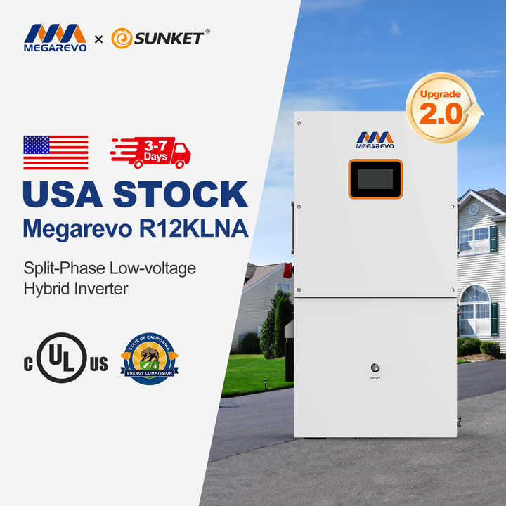 Hybrid Solar Inverter 120V 240V 10KW Split Phase Output for Home Solar Energy Storage Systems Megarevo