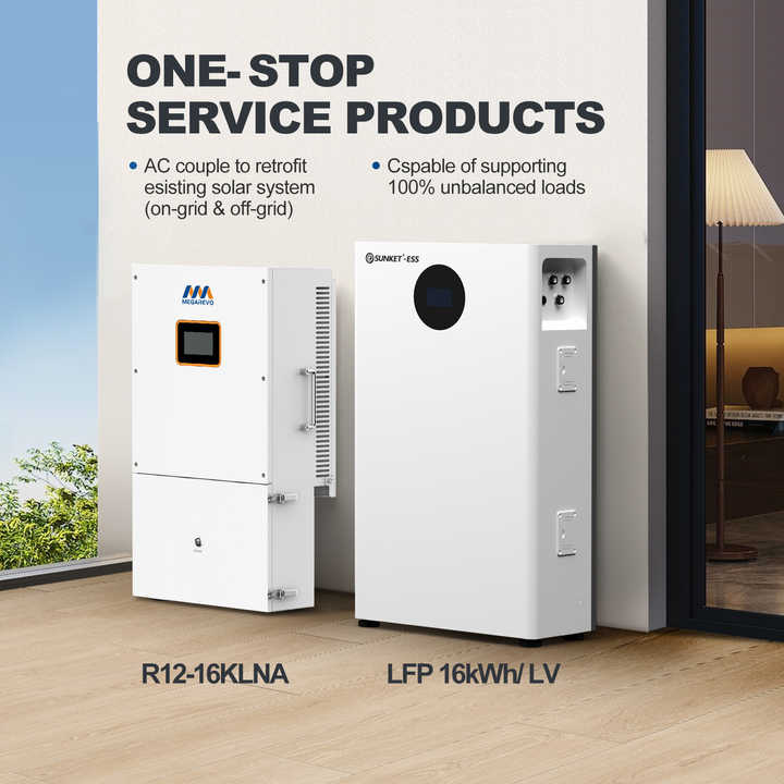 Solar Inverter 10KW 120V/240V Split Phase Hybrid Solar Power System for Residential Energy Storage Megarevo