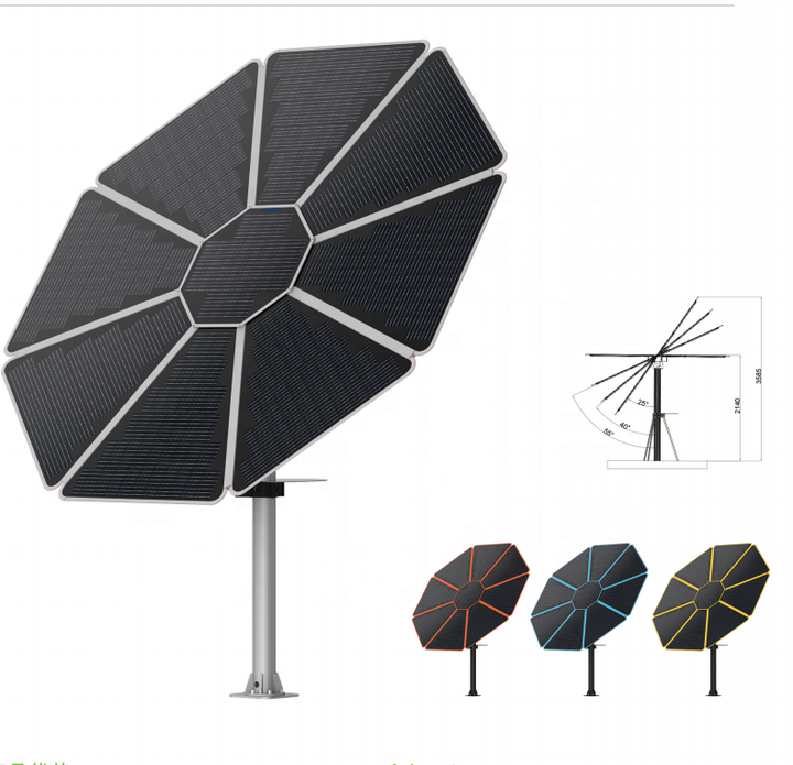 Sun Flower Solar Tracking System 1.4kW Panel Car Charger Tracking System 10°-60° Tilt Angle Home Industrial Commercial Use Emperysolar
