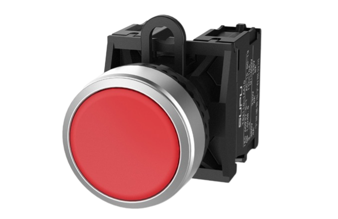 TS2 Series Push-Button (φ 22) with 22mm Panel Mounting, 8 Operating Head Types, Screw/Spring Wiring Options for Industrial Control Panels