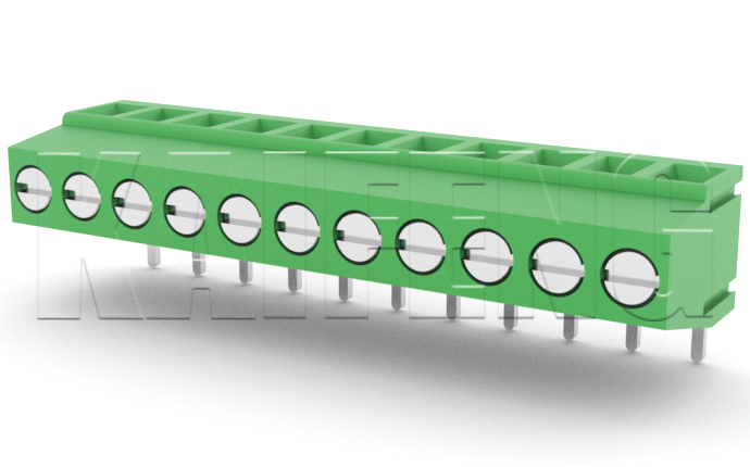 PCB Terminal Block KF128R(H:13.9)-5.00mm Brass Tin Plated Screw Terminal 10A 300V Industrial Power Distribution KAIFENG