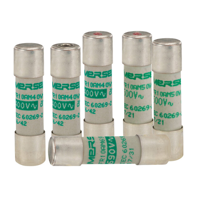 Ferrule Fuse-Links 10x38 aM 400 to 690VAC Reduced Size with Visual Indication for Motor and Transformer Protection Mersen
