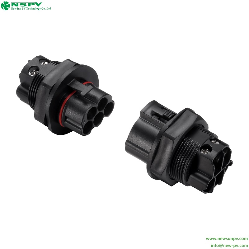 Solar AC 3P/5P Connector(new type) IP68 Rated 50A 500VAC for Renewable Energy Systems