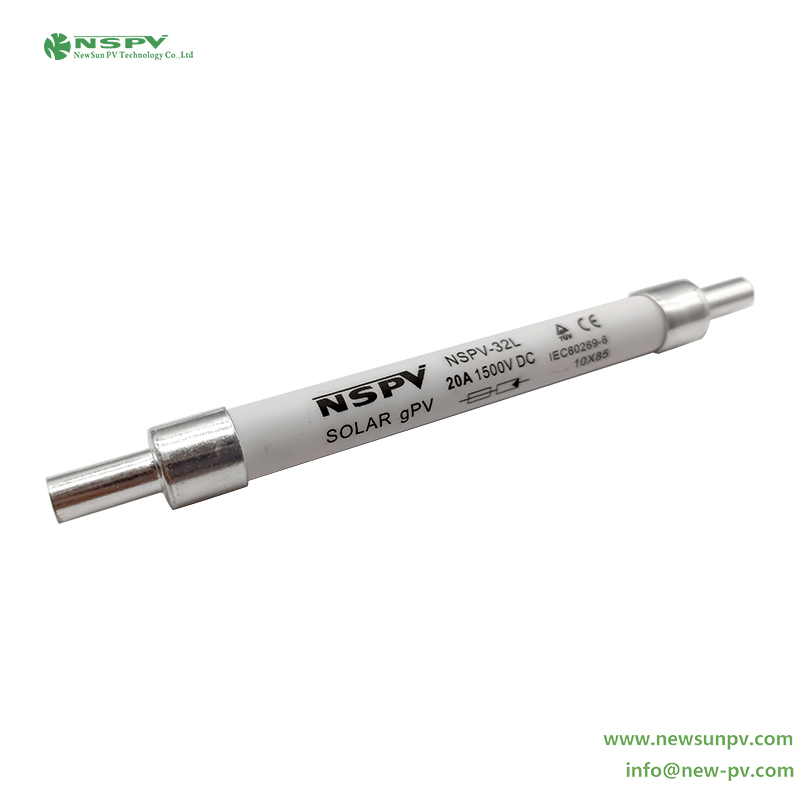 Solar Fuse 1500VDC 10*109 Riveted Type 20KA Breaking Capacity for PV System Protection