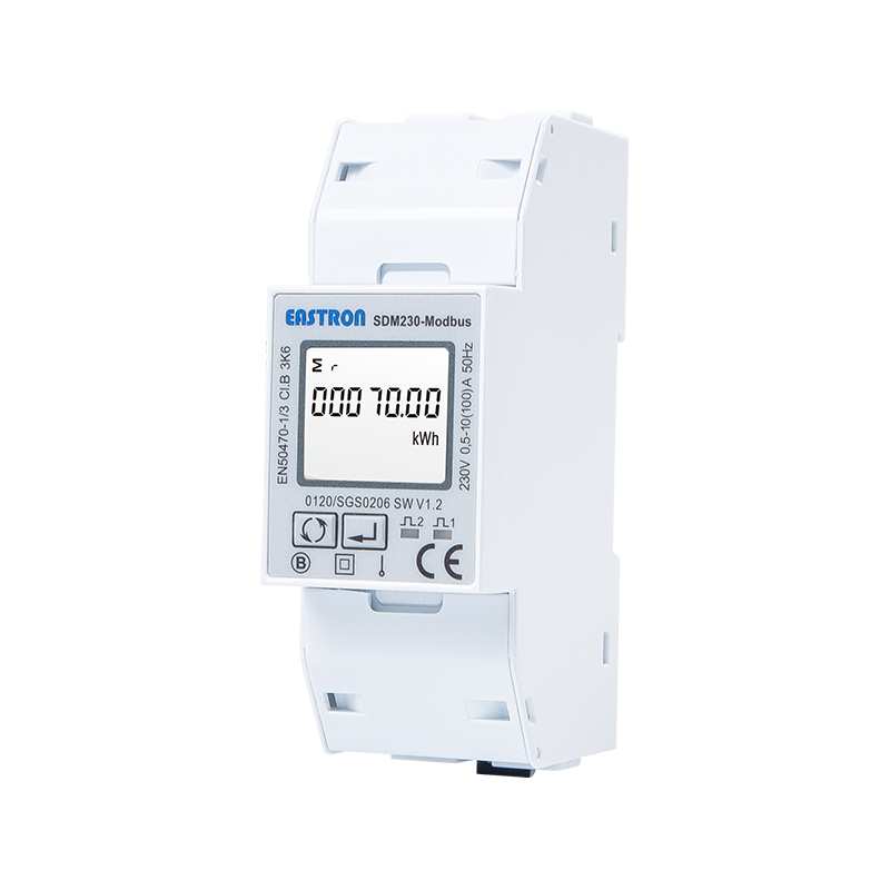 RS485 Modbus/DLT645 100A Din Rail Single Phase MID Energy Meter Bi-Directional Measurement LCD Backlit Pulse Output Remote Monitoring Solar EV Charging MID Approved