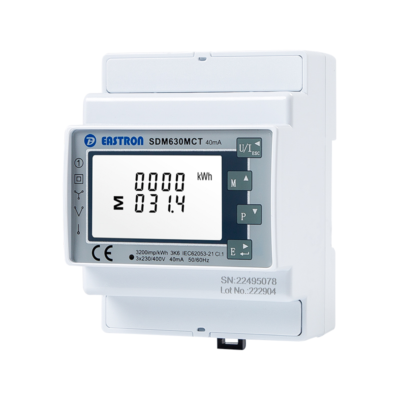 RCM 40mA CT Type Din Rail Three Phase Multi-function Solar PV /Zero Export Meter for PV Metering CT & PT Operated Bi-directional Measurement 3P4W/3P3W/1P2W RS485 Modbus Communication