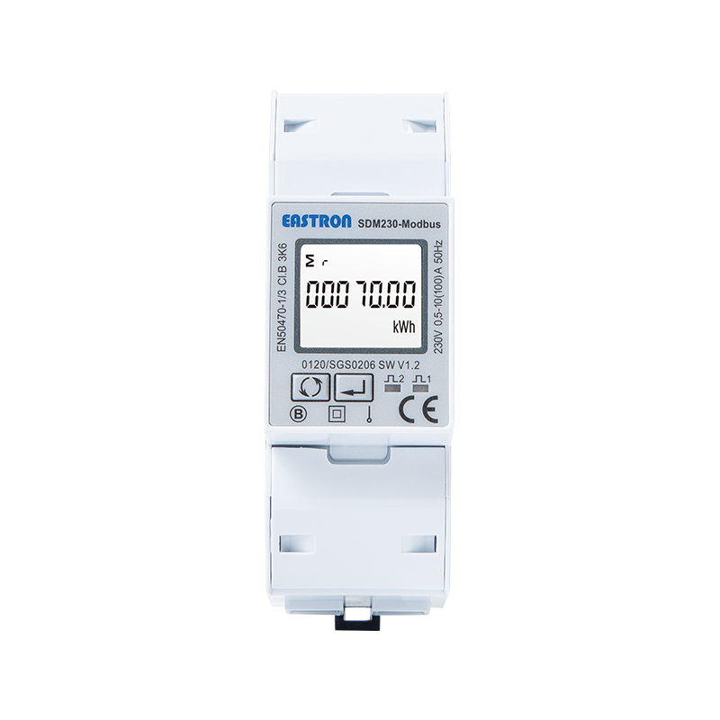 RS485 Modbus/DLT645 100A Din Rail Single Phase MID Energy Meter Bi-Directional Measurement LCD Backlit Pulse Output Remote Monitoring Solar EV Charging MID Approved