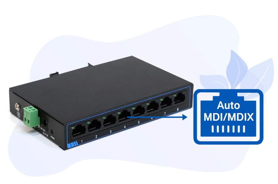 USR-SF1008 8-Port 100M Ethernet Switch Store-and-Forward Technology Compact Design for Small and Medium Offices and Industrial Applications USR