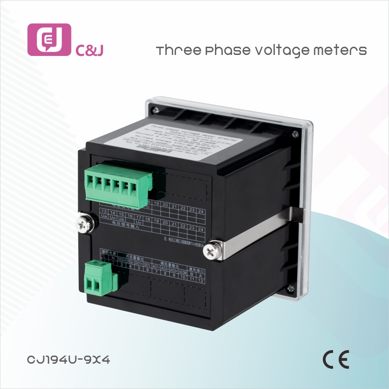 Three Phase Digital Voltage Meter LED Panel TRMS AC Sampling Programmable Grid Monitoring CJ194E-9X4