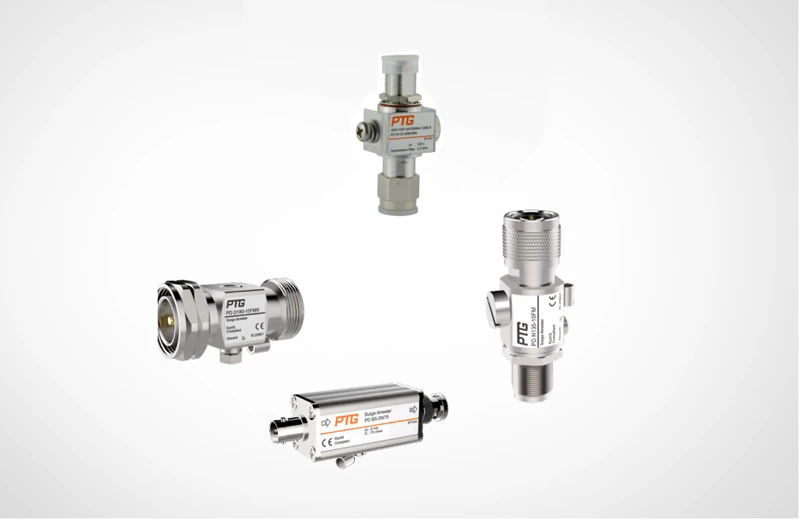 Coaxial RF SPD High Surge Protection Low Insertion Loss for Antenna and GPS Applications PTG