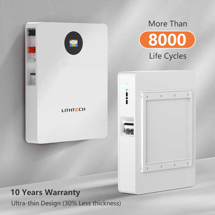 10kW Solar Energy Storage System 51.2V 100Ah-300Ah Wall Mounted Powerwall for Home Solar Battery Backup Lithtech