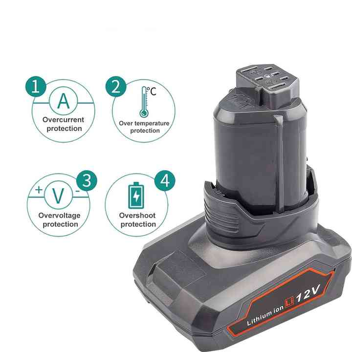 12V Rechargeable Battery 4000mAh 5000mAh 6000mAh Lithium-ion for AEGS RIDGIDS 10.8V L1215 L1220 1230 BS12C2 BS12C 3520 3526 Power Tools and Solar Energy Storage Systems