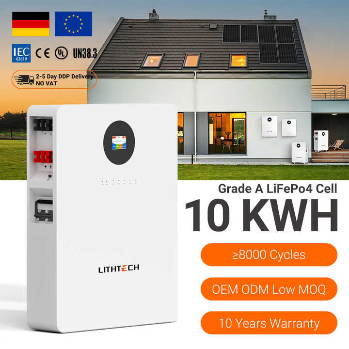 Lithium Ion Battery 51.2V 200Ah Wall-Mounted Energy Storage System for Home Solar Power LITHTECH