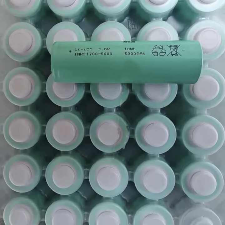 Rechargeable Lithium Li Ion 21700 INR21700 21700-50PL 3.6V 5000mAh 25C 36C 125A 180A Battery Cell for Power Tools Electric Vehicles Solar Energy Storage KXD