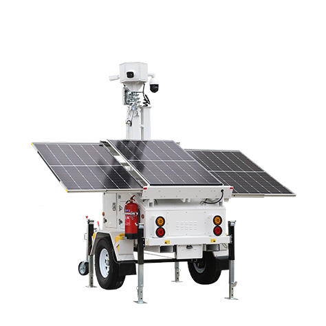 Single Axle Solar Trailer 1300WP 9.6KWh/14.4KWh Surveillance System for Australia Europe North America
