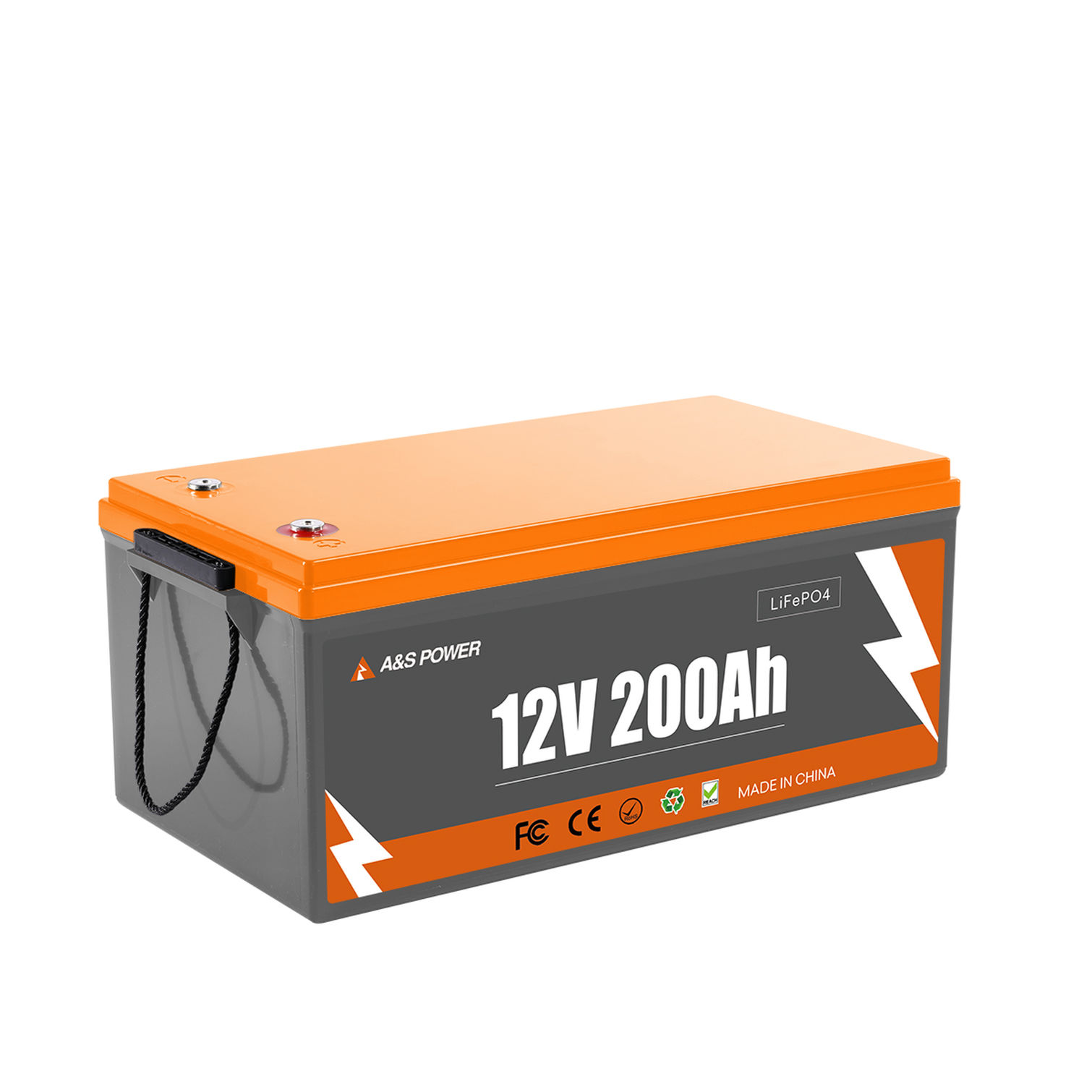 A&S 12.8V 200Ah LiFePO4 Battery High-Capacity Long-Life Smart BMS for Energy Storage and Solar Power Systems