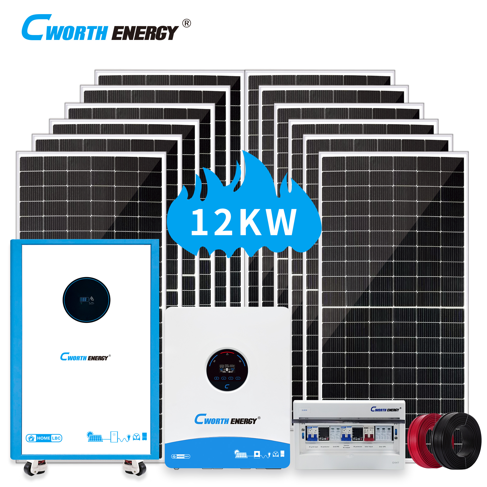12KW Solar Energy System 12KVA 48V 20KWh Off-Grid Hybrid Storage Solution for Residential and Commercial Applications