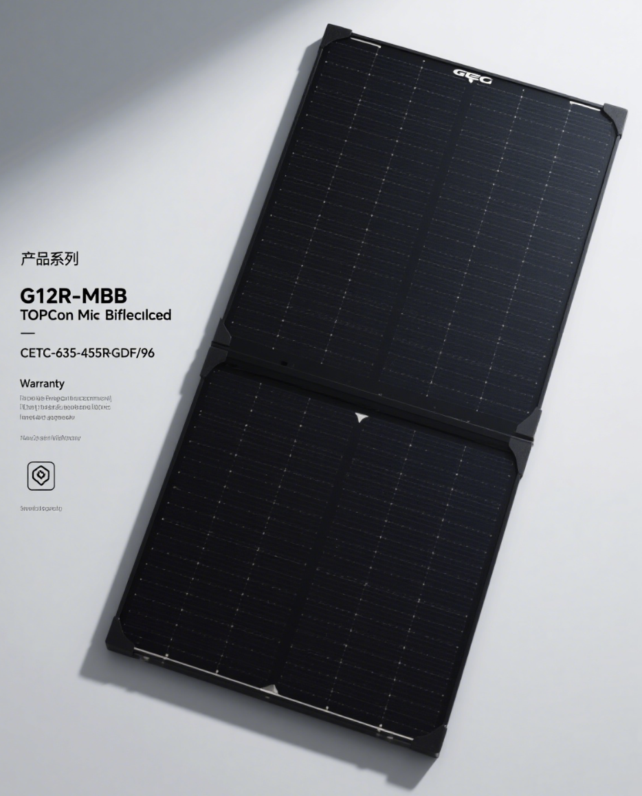 G12R- MBB TOPCon Mono Bifacial module 435-455W 22.8% Efficiency High Power Output for Utility-Scale Solar Farms Red Solar