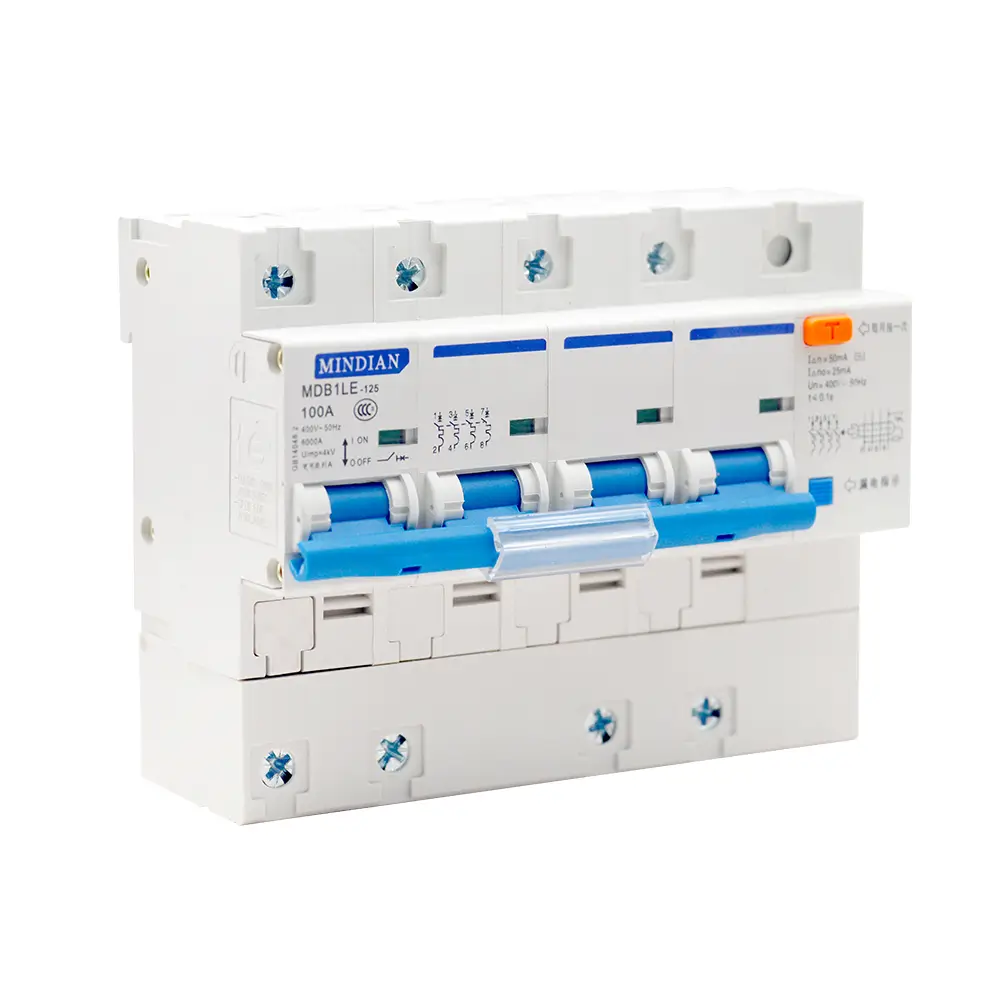 AC RCBO Breaker 125A 6kA High Current Protection for Industrial & Commercial Energy Systems MOREDAY