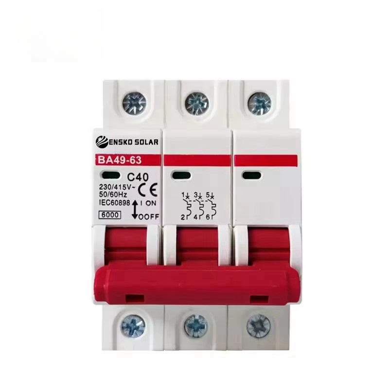 AC Miniature Circuit Breaker 2P 400V 63A Solar Energy System Protection ENSKO SOLAR