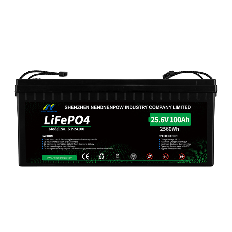 25.6V 100Ah LiFePO4 Battery Lightweight, Long Cycle Life, IP65 Rated for Solar Storage, Golf Carts, EVs