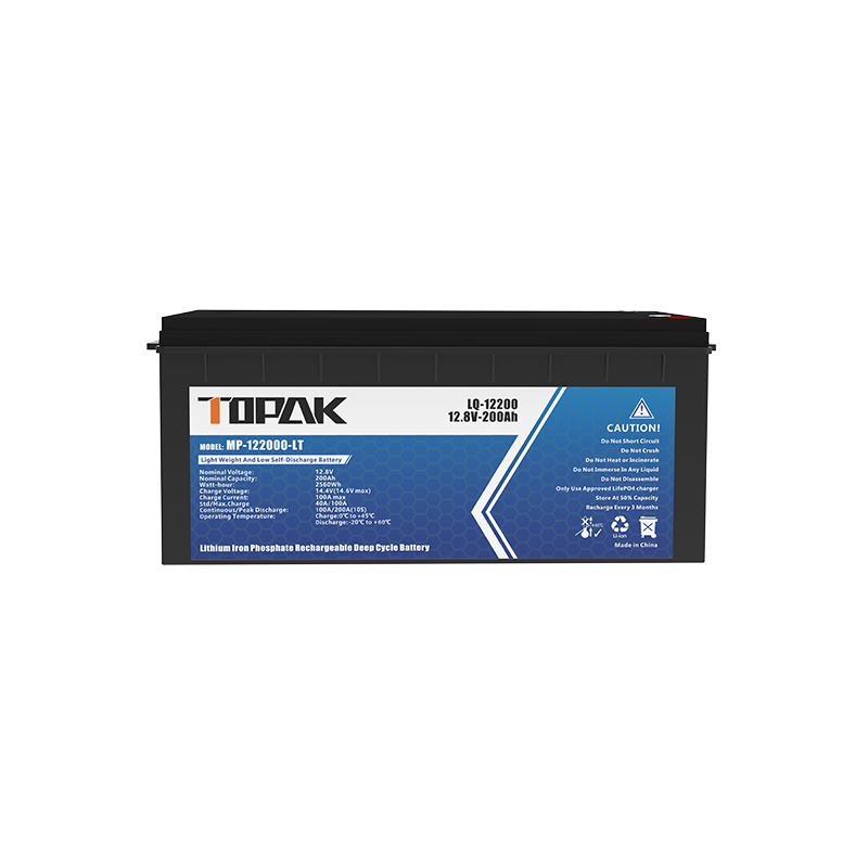 12.8V 200Ah 100A LiFePO4 Battery High-Capacity Long-Life for Solar Storage, Electric Tools, Lighting TOPAK