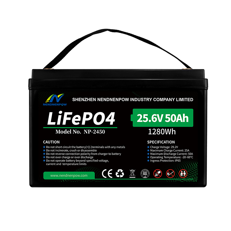 25.6V 50Ah LiFePO4 Battery Lightweight, Long Cycle Life Replacement for Lead-Acid in Solar & EV Applications