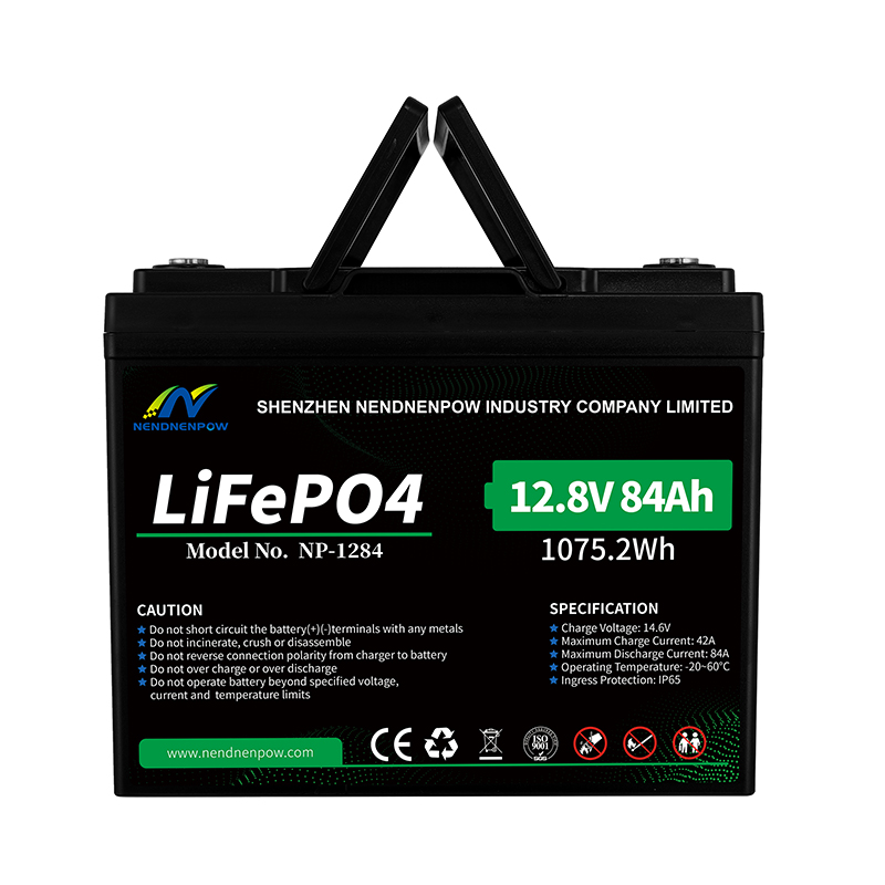 12.8V 84Ah LiFePO4 Battery Lightweight, Long Cycle Life, Maintenance-Free for Solar Energy, Golf Carts, Robotics