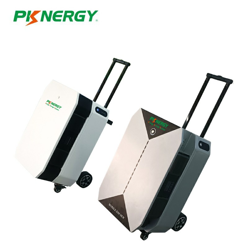 5Kwh-30Kwh Portable Solar Battery 51.2V 100Ah LiFePO4 with Strong Wheels for Outdoor Camping and Home Backup Power PKNERGY