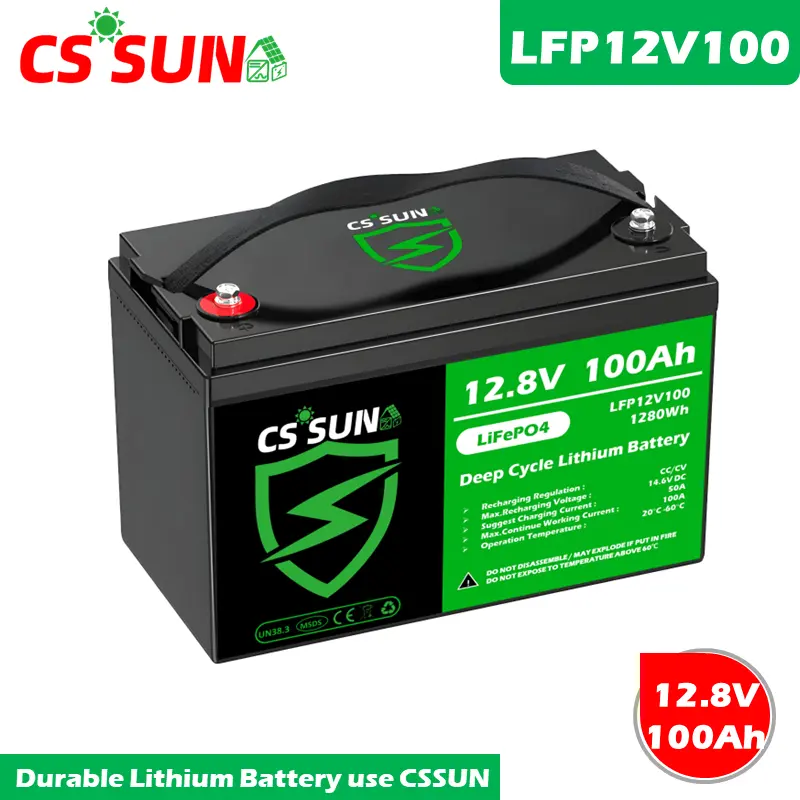 LFP12V12 12.8V 12Ah Lithium Battery LiFePO4 Deep Cycle 4000 Cycles for Solar Energy Storage CSSUN