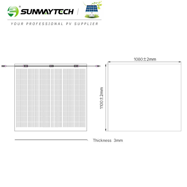 Sunway 70V 355w 375w Balcony Solar Panel Flexible Monocrystalline PV Module for Residential and Marine Use