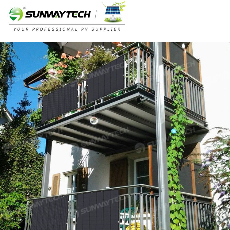 Sunway 70V 355w 375w Balcony Solar Panel Flexible Monocrystalline PV Module for Residential and Marine Use