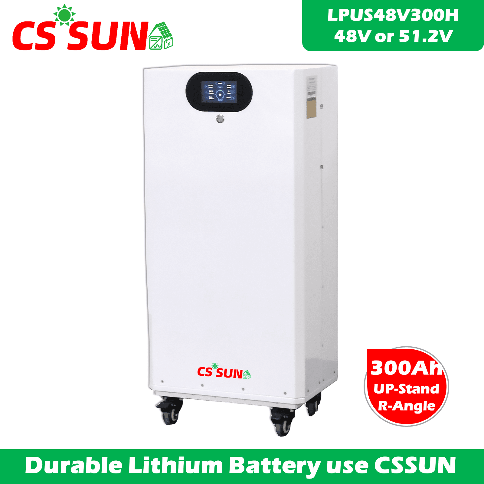 LPUS48V400H 51.2V 400Ah LiFePO4 Battery High-Capacity Home Energy Storage System for Solar UPS Telecom CSSUN
