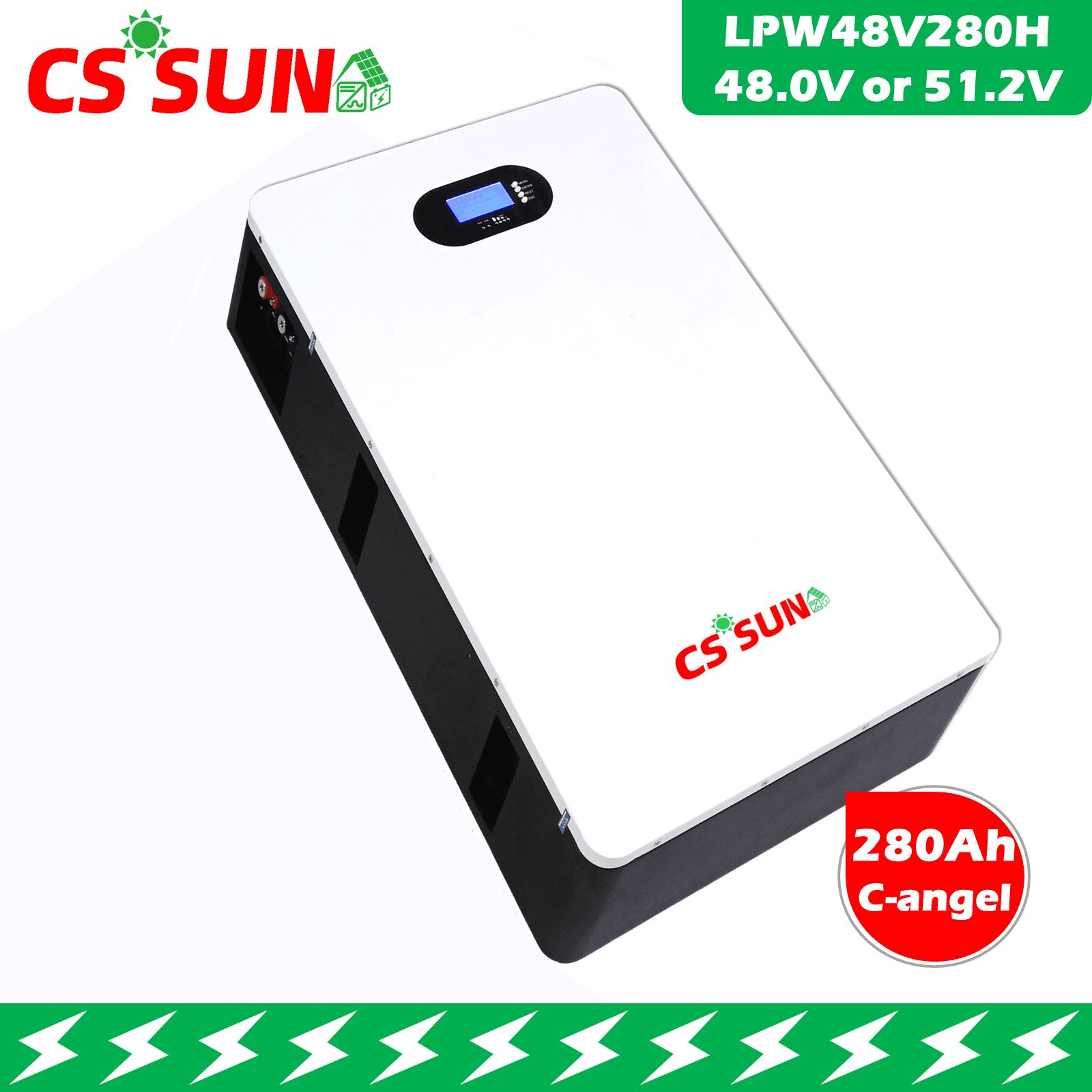 LPW48V280H 51.2V 280Ah LiFePO4 Power Wall Battery Long Cycle Life, High Energy Density for Solar Storage and Backup Power CSSUN