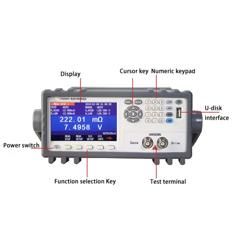 Battery Voltage and Resistance Tester High Accuracy 4.3-inch LCD for Battery Internal Resistance Testing
