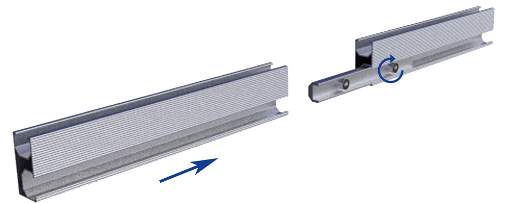 Economic Solar Mount Rail Aluminum Profile Light Weight Anodized Alu6005 for Rooftop PV Installation YANGLIN