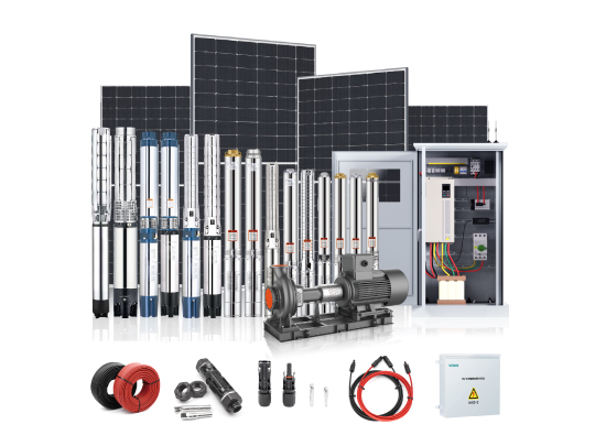 AC Solar Water Pump System 0.75-710kW Output Power Range High Efficiency Monocrystalline Panels for Agriculture Irrigation and Livestock Watering VEICHI