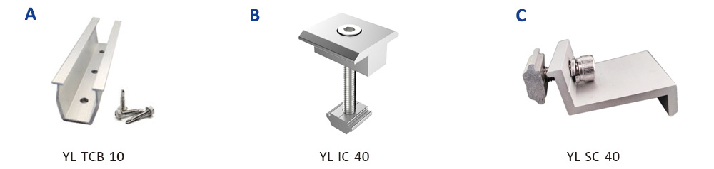 Railless Roof Mounting System for Trapezoid Steel Roofs - Aluminum 6005-T5 Anodized, No Rail Required - Yanglin