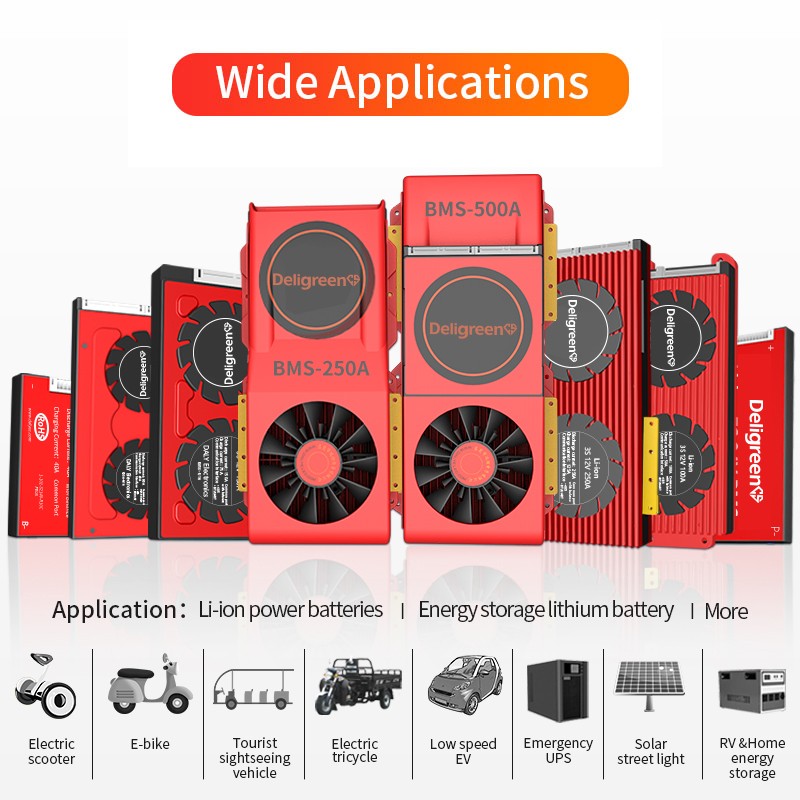 Smart BMS 16S 80A 100A 120A with Bluetooth & Fan for Lithium Battery Energy Storage Systems