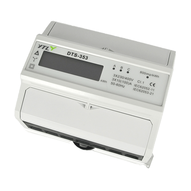 Smart Power Meter 3*220/400V 3*10(100)A 1.0 Class DIN Rail Mount for Energy Monitoring YTL
