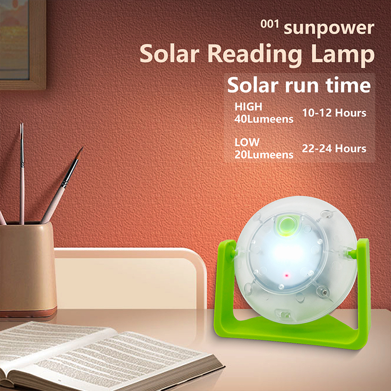 Solar Reading Light LED, USB Charging, Portable Solar-Powered Lamp for Camping, Emergency & Outdoor Use