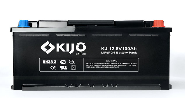 12.8V Lithium-ion Phosphate Battery 100Ah Long Cycle Life for Caravan Marine Solar Storage KIJO