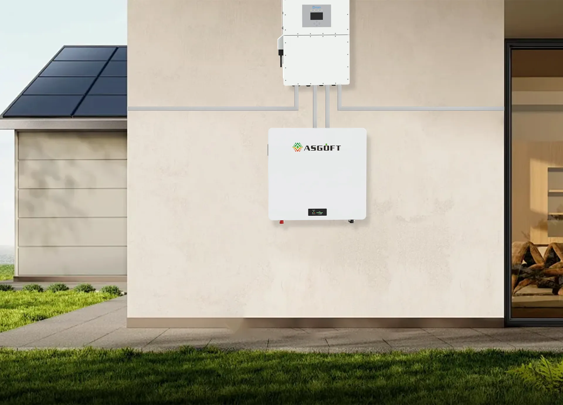 5.12kWh Wall Mounted Lithium Battery 51.2V 100Ah Home Energy Storage System ASH-51100
