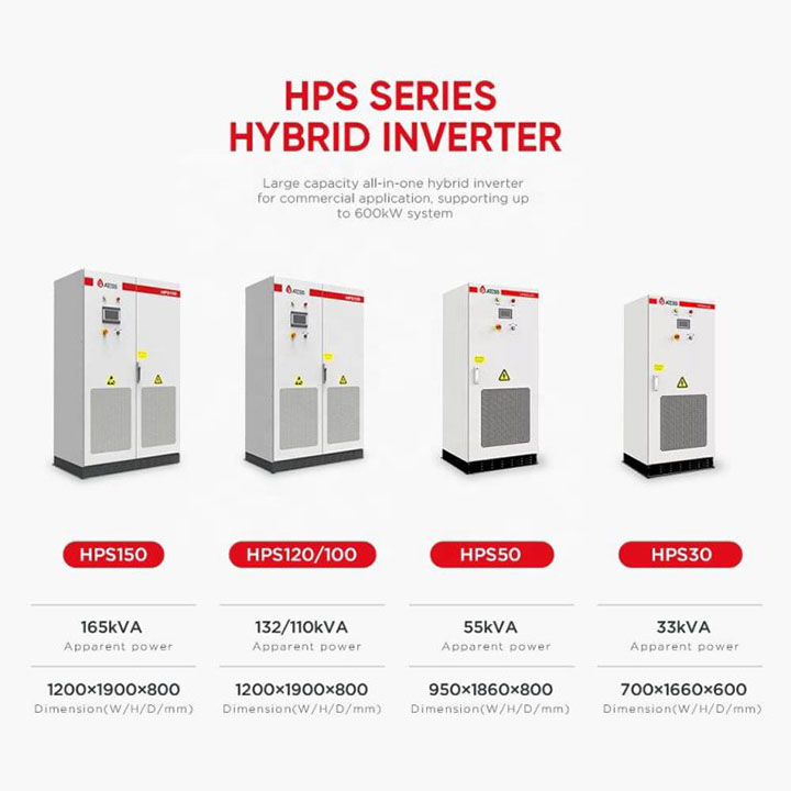 ATESS HPS 30KW Hybrid Inverter 480-800V MPPT Input 190-240VAC Output for Home and Commercial Energy Storage Systems