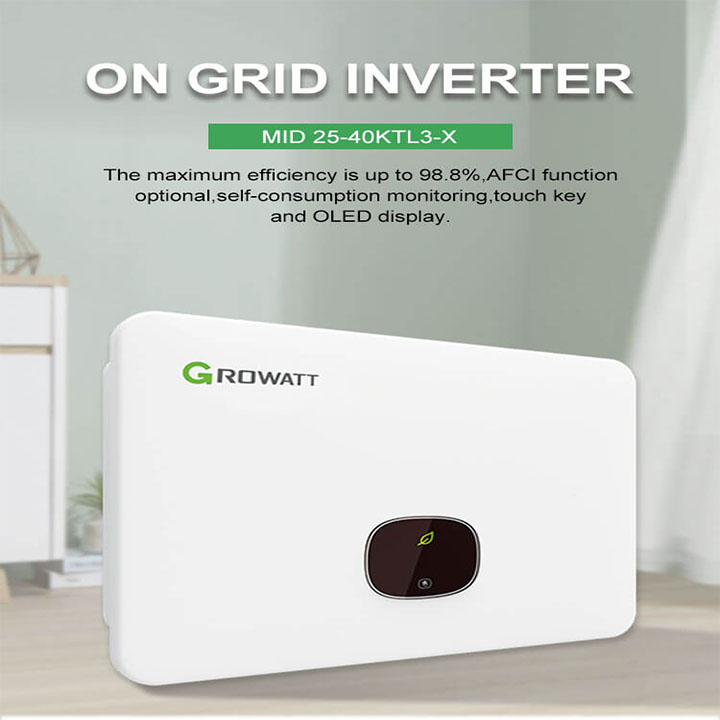 MID 30KTL3 X PV Inverter 1100V MPPT 200-1000V 3-Phase Grid-Tied Solar System Growatt