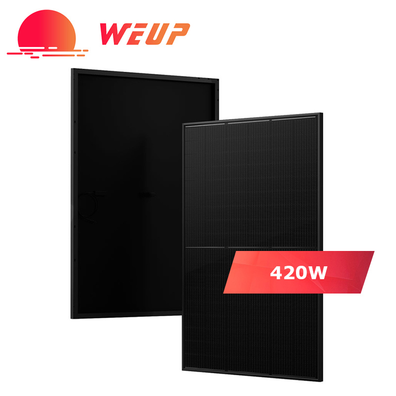 420W Full Black 10BB Mono PERC 182mm Half Cell PV Solar Panel High-Efficiency Monocrystalline Solar Module for Residential and Commercial Roooftop Installations WEUP
