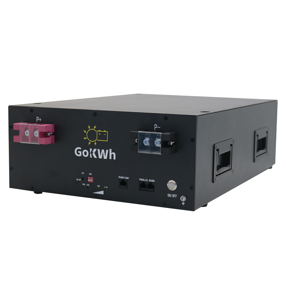 GoKWh 51.2V 100Ah 5kWh LiFePO4 Bluetooth Stack-mounted Home Battery Storage High-Cycle Life Scalable Solar Energy Storage for Residential and Off-Grid Systems