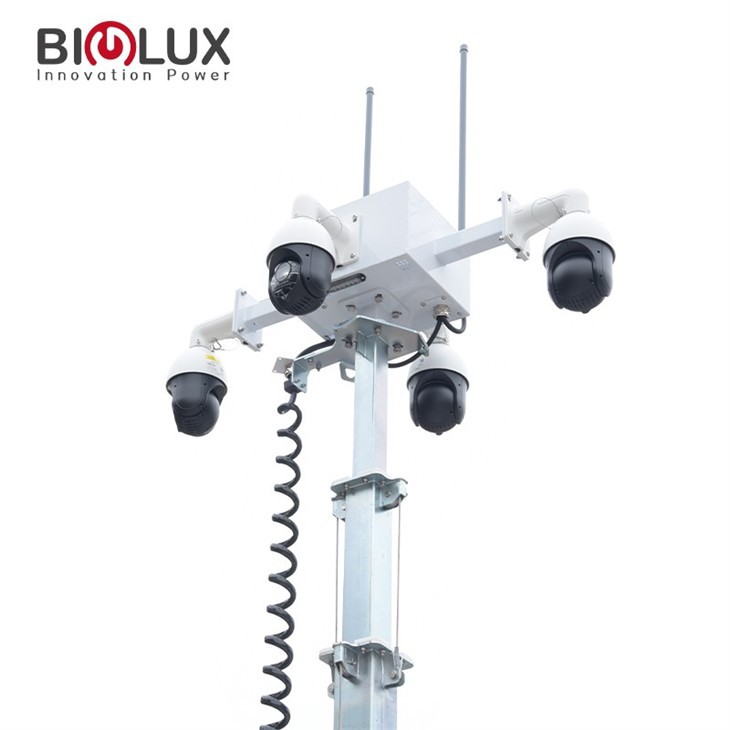 Latest Design Mobile Solar CCTV Tower 3×435W Mono Solar Panel, 6×150Ah GEL Battery for Construction Site Security Monitoring