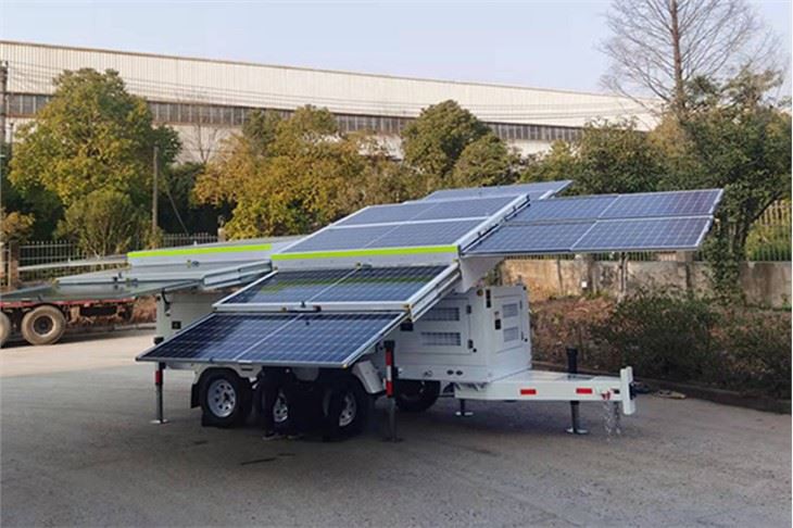 Hipower Solar Power Station 5.76kWh GEL Battery Monocrystalline Panels Trailer-Mounted for Construction Telecom Sites Biglux