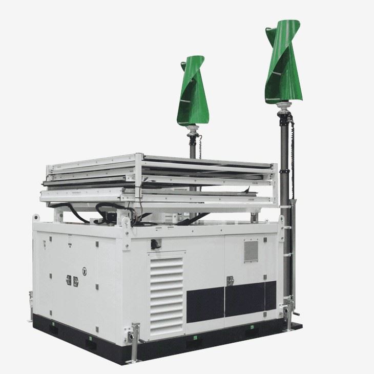 Solar And Wind Turbine Hybrid Generator 4150W Dual Power Source with LFP Battery and Diesel Backup for Off-Grid Energy Solutions BIGLUX